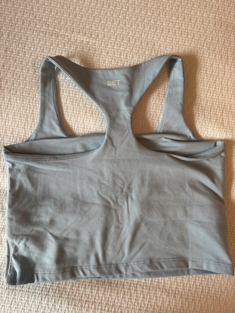 SET Active Racerback Crop Tank Top - Dusty Blue